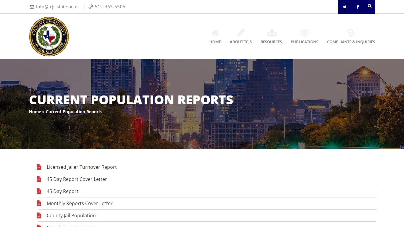 Current Population Reports - Texas Commission on Jail Standards